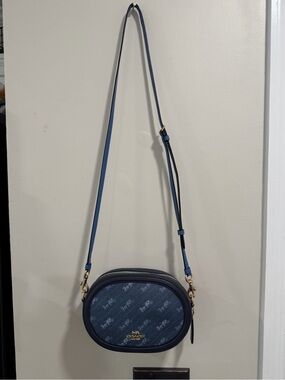 Coach Navy Carriage Pattern Camera Bag